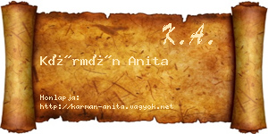 Kármán Anita névjegykártya